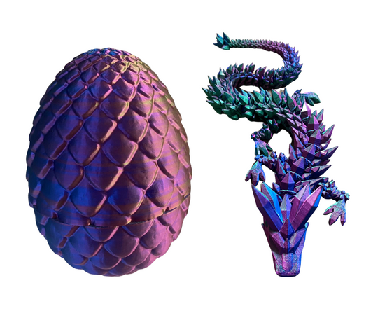 Articulated Crystal Dragon and Egg