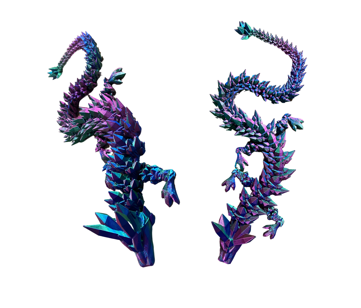 Articulated Crystal Dragon | Fidget Dragon | Wiggle Pet | 3D Printed Dragon